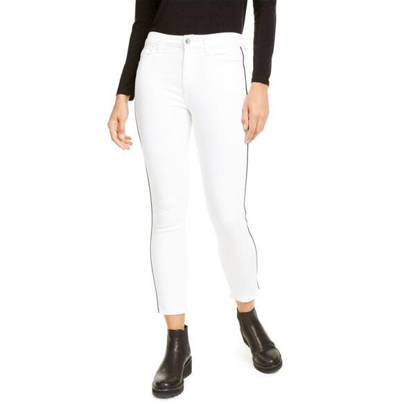 New! Jen‎ 7 by 7 for All Mankind white women ankle skinny Jeans black seam,  14 - Picture 1 of 14